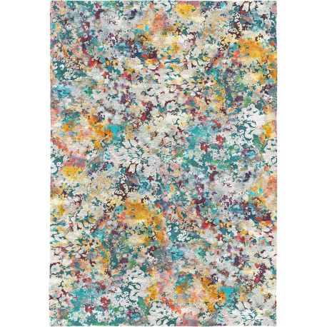 Tapis floral multicolore design plat Florette