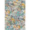 Tapis floral multicolore design plat Florette