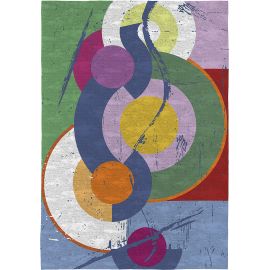 Tapis moderne abstrait multicolore plat Dianna