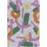 Tapis peinture abstrait multicolore plat Cosmit