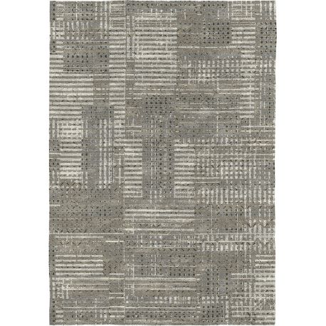 Tapis gris moderne plat rayé Blenda