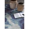 Tapis bleu abstrait plat moderne Azuri