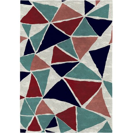 Tapis abstrait plat design multicolore Adame