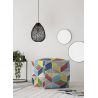 Pouf moderne multicolore abstrait Alika