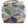 Pouf moderne multicolore abstrait Alika