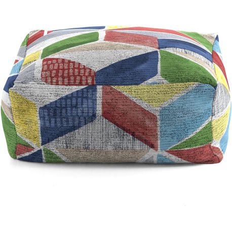 Pouf moderne multicolore abstrait Alika