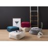 Pouf uni carré moderne Velvet Corso