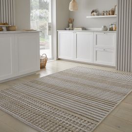 Tapis design plat lavable en machine graphique Elton