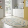 Tapis oval extérieure et intérieur plat moderne coloré Riviera