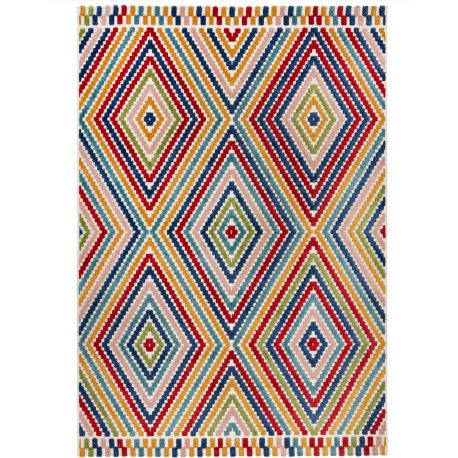 Tapis multicolore graphique intérieur et extérieur Bay