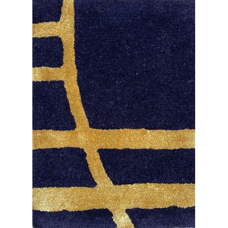 Tapis graphique design laine de Nouvelle-Zélande et viscose London