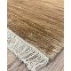 Tapis naturel jute avec franges tissé main rayé Wabi Sabi