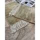 Tapis naturel jute avec franges tissé main rayé Wabi Sabi