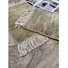 Tapis naturel jute avec franges tissé main rayé Wabi Sabi