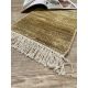 Tapis naturel jute avec franges tissé main rayé Wabi Sabi