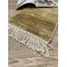 Tapis naturel jute avec franges tissé main rayé Wabi Sabi