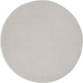 Tapis rond scandinave graphique courtes mèches Taro