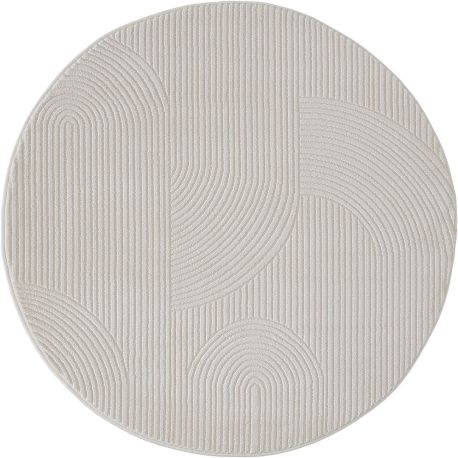 Tapis rond scandinave graphique courtes mèches Taro