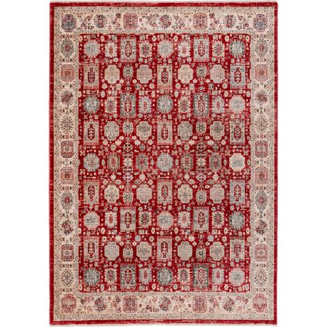 Tapis rouge avec franges ethnique oriental Bakthiari