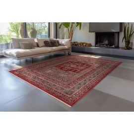 Tapis oriental avec franges rouge ethnique Royale