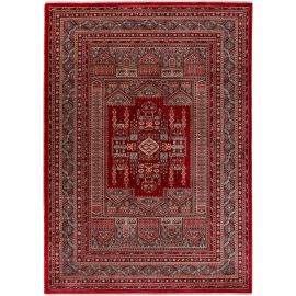 Tapis oriental avec franges rouge ethnique Royale