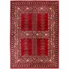 Tapis avec franges rouge oriental ethnique Boukara