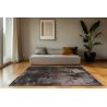 Tapis gris moderne avec franges abstrait Antalya