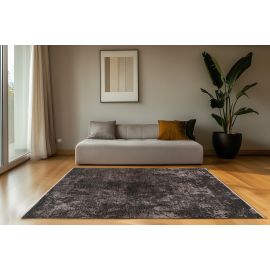 Tapis design avec franges abstrait gris Nonza