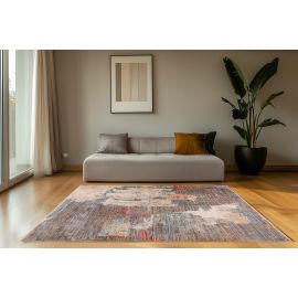 Tapis multicolore abstrait design avec franges Jouve