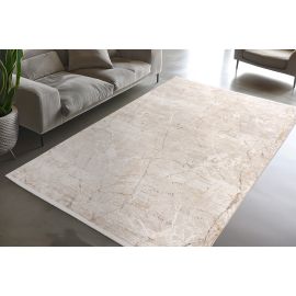 Tapis effet marbre viscose avec franges design Burello