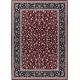 Tapis lavable en machine oriental ethnique rouge Minorca