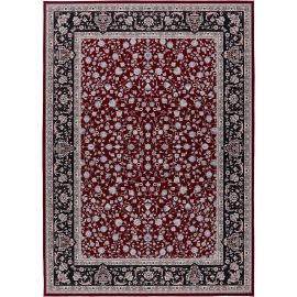 Tapis lavable en machine oriental ethnique rouge Minorca