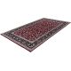 Tapis lavable en machine oriental ethnique rouge Minorca