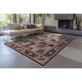 Tapis ethnique oriental rouge lavable en machine Pela