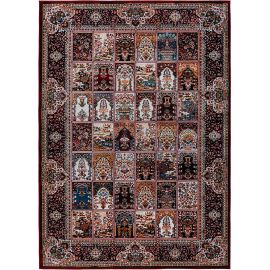 Tapis ethnique oriental rouge lavable en machine Pela