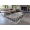 Tapis rouge oriental lavable en machine ethnique Benisse