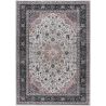 Tapis rouge oriental lavable en machine ethnique Benisse