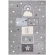 Tapis argenté chambre enfant rectangle Ourga