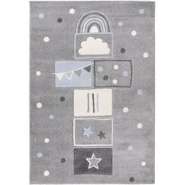 Tapis argenté chambre enfant rectangle Ourga