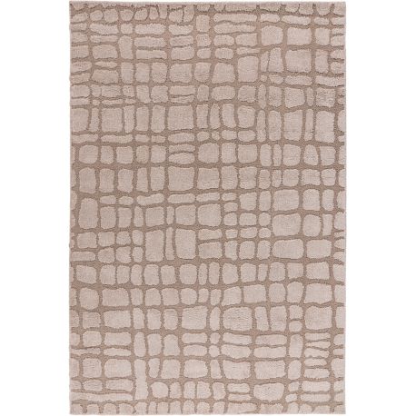 Tapis abstrait effet 3D design argenté Ossa