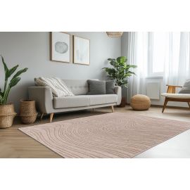 Tapis argenté moderne courbe effet 3D Baudouin