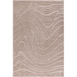 Tapis argenté moderne courbe effet 3D Baudouin