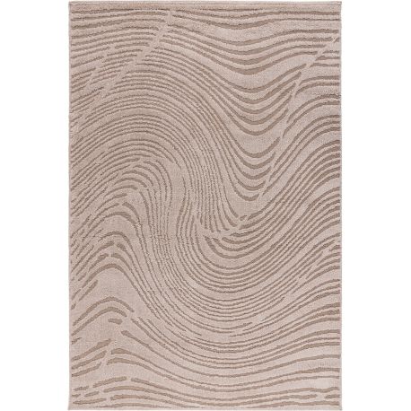 Tapis argenté moderne courbe effet 3D Baudouin