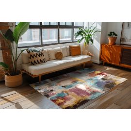 Tapis abstrait multicolore moderne Miro