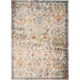 Tapis vintage multicolore rayé rectangle Darius