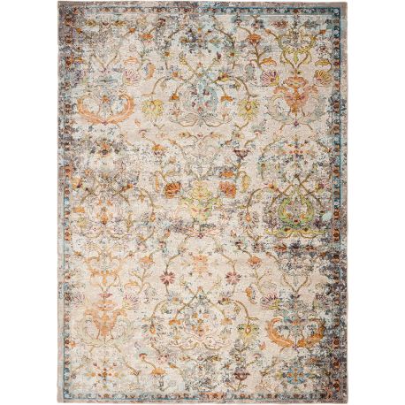 Tapis vintage multicolore rayé rectangle Darius