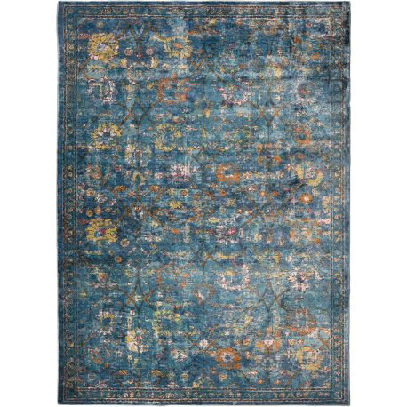 Tapis vintage rectangle rayé multicolore Nagari