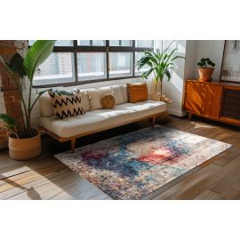 Tapis multicolore vintage rectangle rayé Ourik