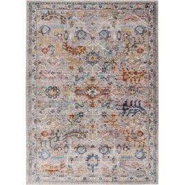 Tapis vintage rectangle multicolore rayé Othelo