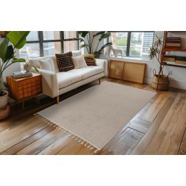 Tapis avec franges moderne uni Jalna